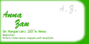 anna zam business card